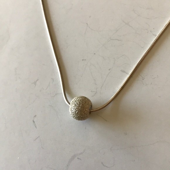Sterling Silver Stardust Ball Pendant Sterling Chain Approx 16 Inch - Picture 4 of 7